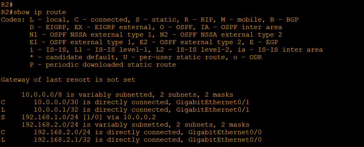 عرض جدول التوجيه