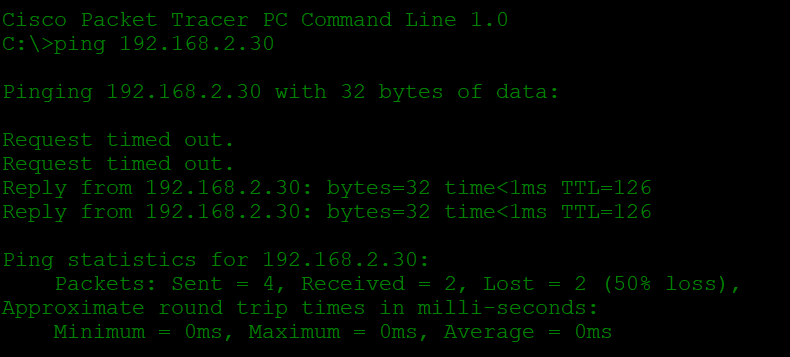فحص اتصال الشبكة